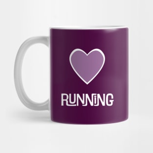 Purple Heart Running Love Mug